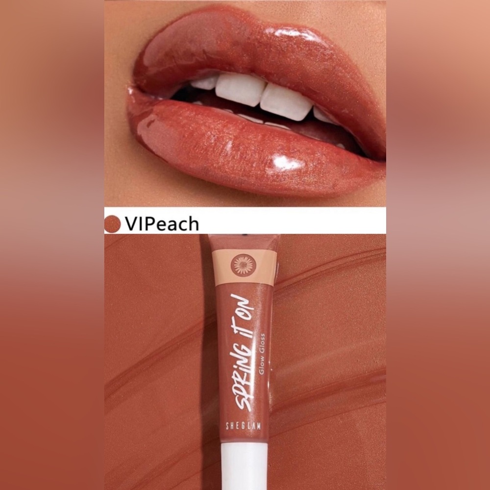 SHEGLAM Spring It On Glow Gloss – VIPeach. Developed with care.Contains many